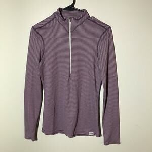 Patagonia womens M capilene 1/4 zip long sleeve pullover base layer purple